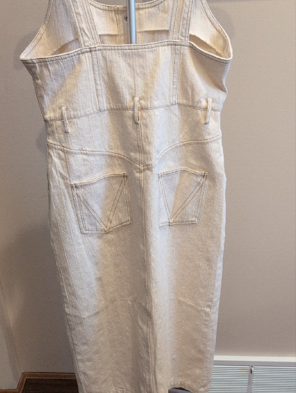 Women's Cloud Ten Denim Cream Button-Front Overall Jumper - Picture 10 of 11